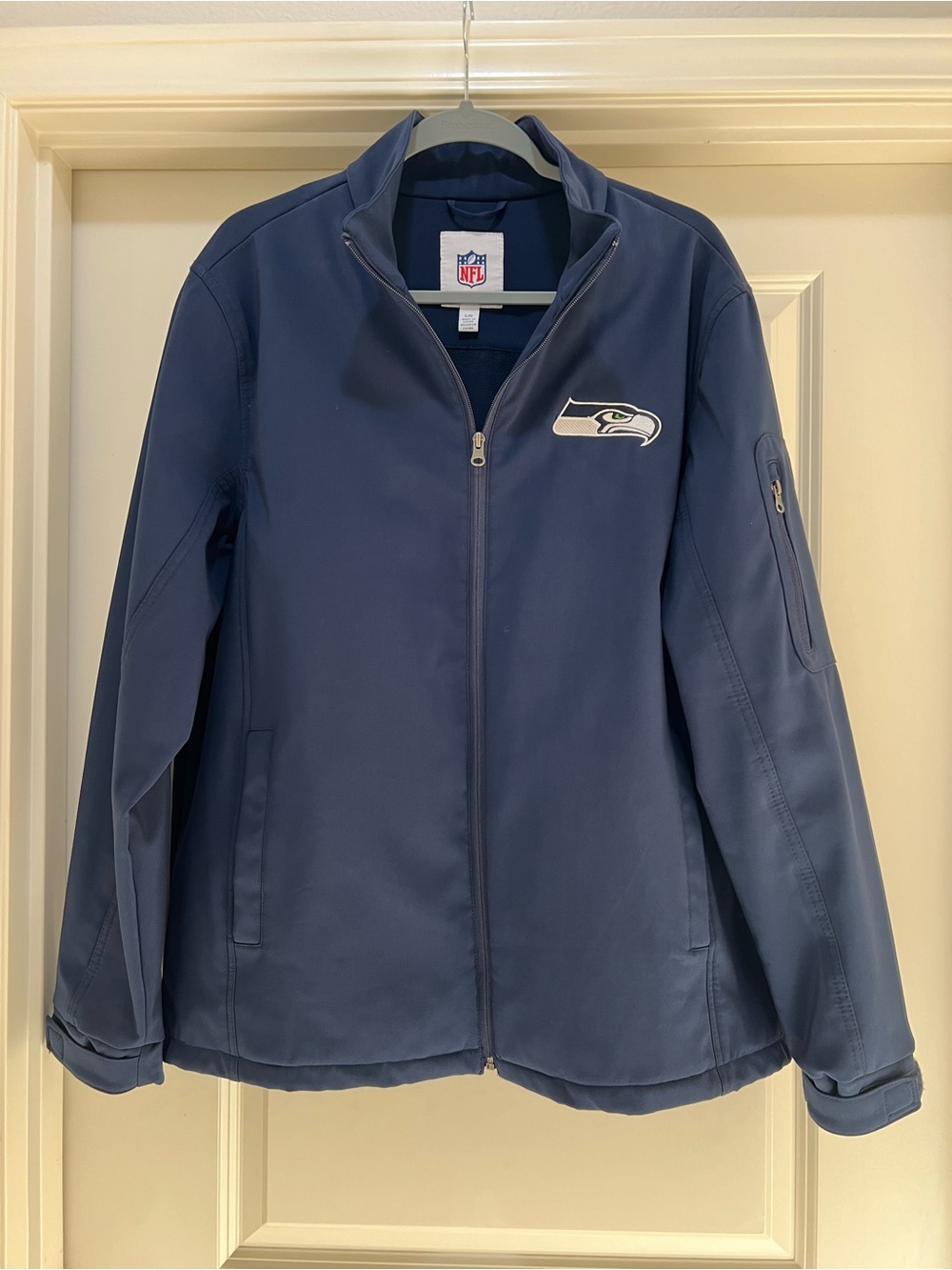 NFL Seattle Seahawks Navy Zip-Up Bomber Jacket